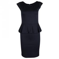 Pre Owned Alice + Olivia Navy Blue Cap Sleeve Victoria Peplum Dress M