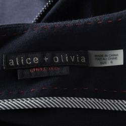 Pre Owned Alice + Olivia Navy Blue Cap Sleeve Victoria Peplum Dress M