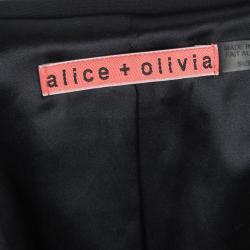 Alice + Olivia Black Wool Ruffle Detail Jacket M