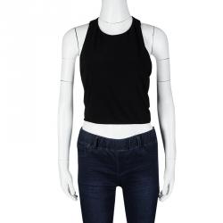 Pre Owned Alice + Olivia AIR Black Sleeveless T Back Crop Top M