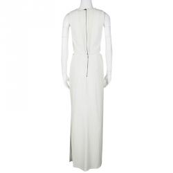 Alice + Olivia Off White Textured Crop Top and Skirt Set M