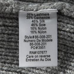 Pre Owned Alice + Olivia Grey Silk Cashmere Short Sleeve Sweater Dress S