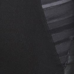 Alice + Olivia Black Leather Panel Detail Nicky Blouson Dress XS