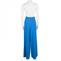 Alice + Olivia Blue Pleated High Waist Palazzo Pants XS