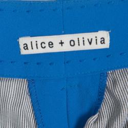 Alice + Olivia Blue Pleated High Waist Palazzo Pants XS
