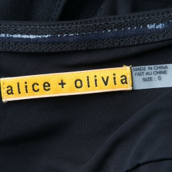 Pre Owned Alice + Olivia Black Knit Draped Bara One Shoulder Mini Dress XS