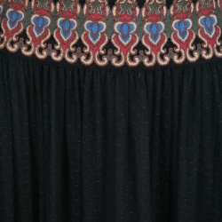 Pre Owned Alice + Olivia Black Embroidered Tulle Savanna Maxi Skirt S