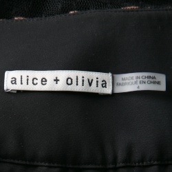 Pre Owned Alice + Olivia Black Embroidered Tulle Savanna Maxi Skirt S