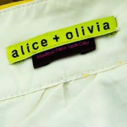 Alice + Olivia Lemon Print Wide Pleat Ginnie Mini Skirt M