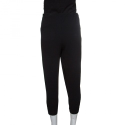 Pre Owned Alice + Olivia AIR Black Ankle Zip Detail Draped Cropped Pants M