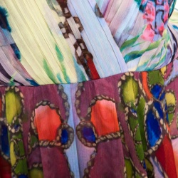 Pre Owned Alice + Olivia Multicolor Lola Lady Printed Orly Handkerchief Dress L