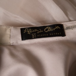 Pre Owned Alice + Olivia Beige Silk Organza Gathered Abella Ballgown Skirt S