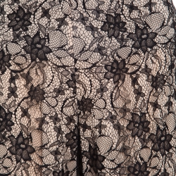 Pre Owned Alice + Olivia Black Lace Overlay High Waisted Wide Leg Trousers S