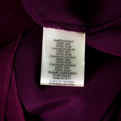 Pre Owned Alice + Olivia Purple Silk Satin and Chiffon Layered Dress S