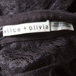 Alice + Olivia Black Crepe Lace Back Detail Sleeveless Nya Jumpsuit S