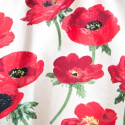 Alice + Olivia Red Falling Poppy Patterned Earla Circle Skirt S