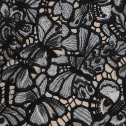 Alice + Olivia Monochrome Floral Lace Cut Out Detail Noreen Halter Dress M