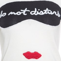 Alice + Olivia Cream Do Not Disturb Embroidered Sweater XS