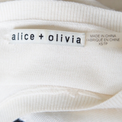 Alice + Olivia Cream Do Not Disturb Embroidered Sweater XS