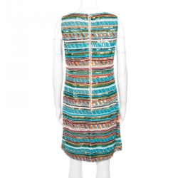 Pre Owned Alice + Olivia Multicolor Embellished V-Neck Sleeveless Venetia Dress M