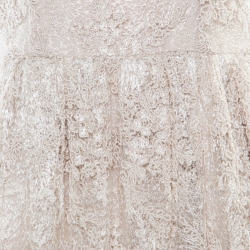 Pre Owned Alice + Olivia Beige Embroidered Cutout Back Detail Natalina Dress S