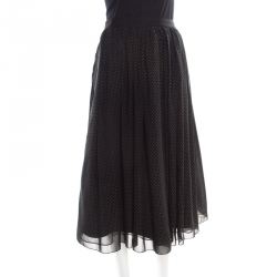 Pre Owned Alice + Olivia Black Studded Andalasia Princess Pouffe Skirt L