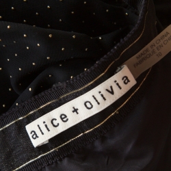 Pre Owned Alice + Olivia Black Studded Andalasia Princess Pouffe Skirt L