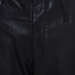 Alice + Olivia Black Leather Paneled Tapered Pants S
