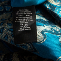 Pre Owned Alice + Olivia Blue Damask Patterned Brocade Vernon Mini Skirt XS