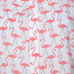 Alice + Olivia White Garden Flamingo Print Sheer Silk Willa Shirt S