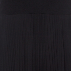 Pre Owned Alice + Olivia Black Jersey and Chiffon Off Shoulder Ilana Maxi Dress S