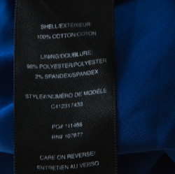 Pre Owned Alice + Olivia Blue Cotton Inverted Pleat Russo Skirt M