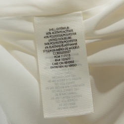 Pre Owned Alice + Olivia Off White Crepe Pearl Detail Kristiana Dress S