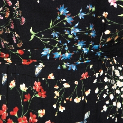 Pre Owned Alice + Olivia Black Floral Print Stretch Off Shoulder Maxi Dress M