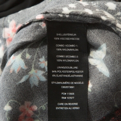 Pre Owned Alice + Olivia Black Floral Print Stretch Off Shoulder Maxi Dress M