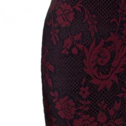 Pre Owned Alice + Olivia Red Veda Lace Open-back Gown S