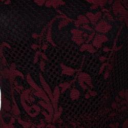 Pre Owned Alice + Olivia Red Veda Lace Open-back Gown S