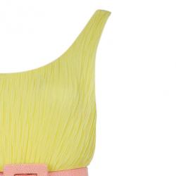 Pre Owned Alice + Olivia Leila Belted Colorblock Crepe Maxi Dress S