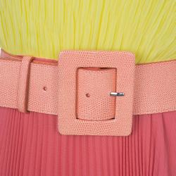 Pre Owned Alice + Olivia Leila Belted Colorblock Crepe Maxi Dress S