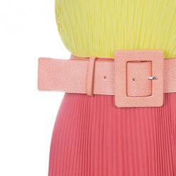 Pre Owned Alice + Olivia Leila Belted Colorblock Crepe Maxi Dress S