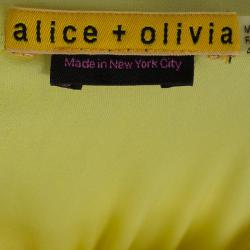 Pre Owned Alice + Olivia Leila Belted Colorblock Crepe Maxi Dress S