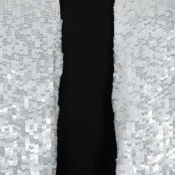 Alice + Olivia White All Over Sequin Embellished Jacket XS