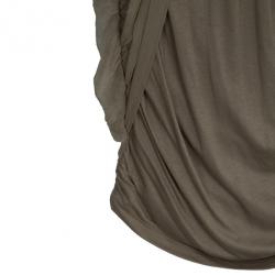 Alice + Olivia T-back Drape Khaki Green Silk Cotton Dress M