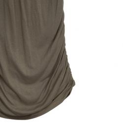 Alice + Olivia T-back Drape Khaki Green Silk Cotton Dress M