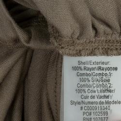 Alice + Olivia T-back Drape Khaki Green Silk Cotton Dress M