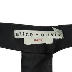 Alice + Olivia T-back Drape Khaki Green Silk Cotton Dress M