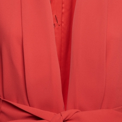   Alice + Olivia Red Crepe Belted Pant Suit S