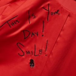   Alice + Olivia Red Crepe Belted Pant Suit S