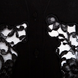 Pre Owned Altuzarra Black Floral Lace Insert Long Sleeve Shirt S