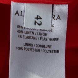 Altuzarra Poppy Red Frayed Trim Crepe Strider Dress L
